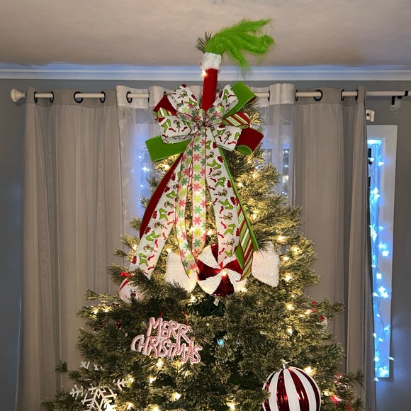 Hand Crafted Holiday Grinch Christmas Tree Topper Grinch